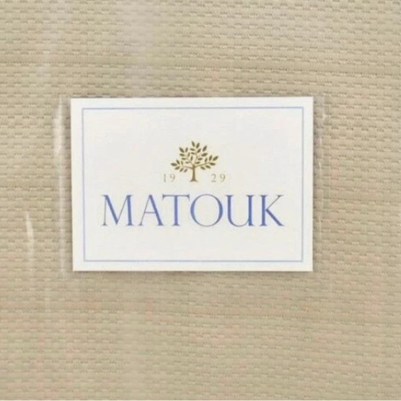 Matouk Beige Euro Sham Bedding Pillow Minimalist Design - Picture 3 of 3